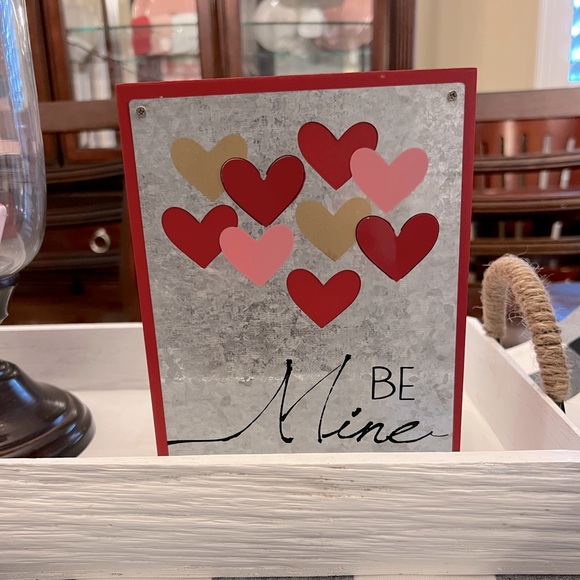 Be Mine Rustic Farmhouse Style Valentines Day Sign hang or stand on tiered tray - Picture 4 of 11